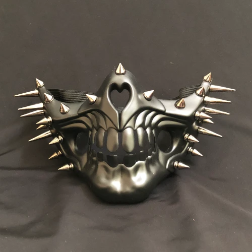 White Skull Jaw Mask With Spikes Burning Man Mask