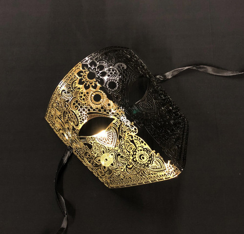 Metal Mask Couples Venetian Mask Set Gold And Black Metal Mask Couples Venetian Mask Set Gold And Black