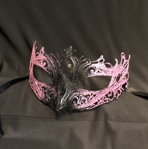 Metal Mask White And Pink
