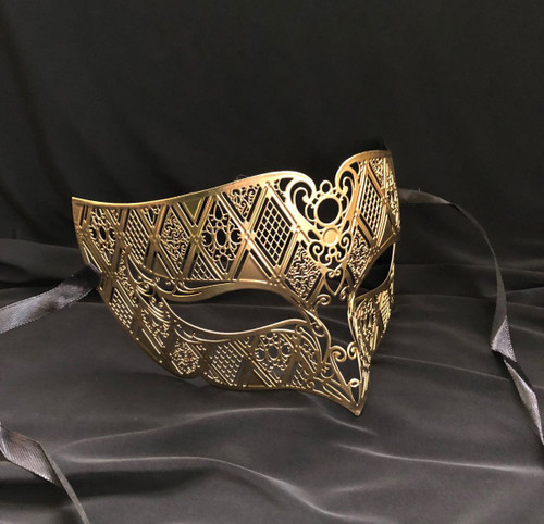 Men's Gold Venetian Metal Mask