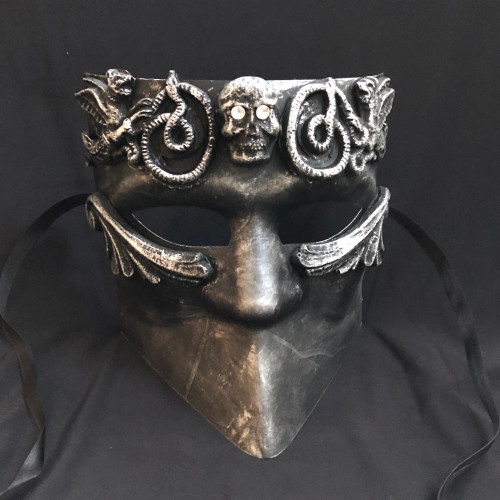 men's tribal mask silver