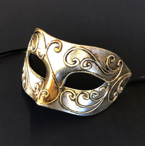 Men's Venetian Mask Gold And Silver Men's Venetian Mask Gold And Silver