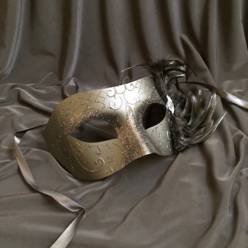 solid black masquerade mask
