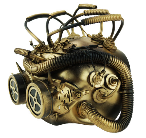 Gold Steampunk Mask With Gears Gold Steampunk Mask With Gears