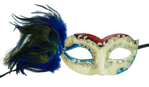 Blue Feather Mask With Feathers Blue Feather Mask With Feathers