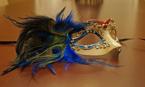 Blue Feather Mask With Feathers Blue Feather Mask With Feathers