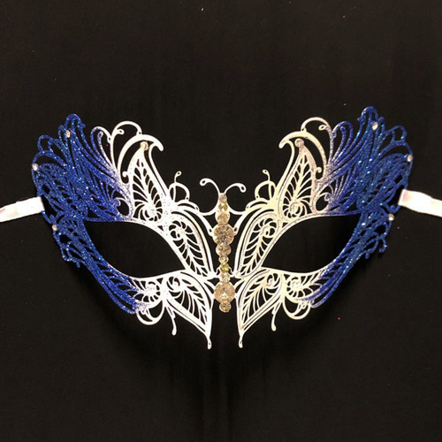 Blue Glitter Masquerade Mask Venetian Mask Prom Mask