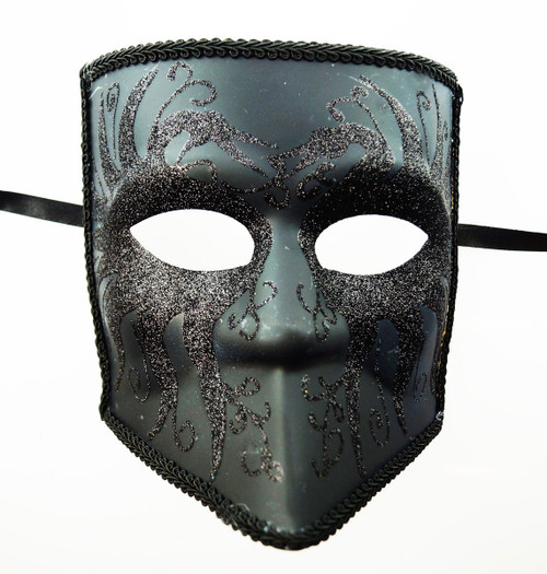 Men's Masquerade Bauta Mask Black