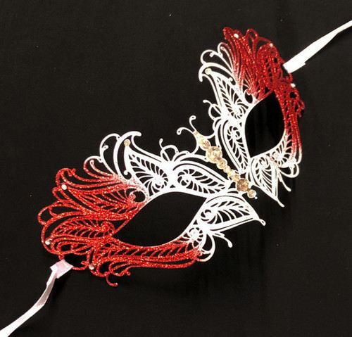 Butterfly Mask Red Venetian Red Mask Metal Mask Butterfly Mask Red Venetian Red Mask Metal Mask