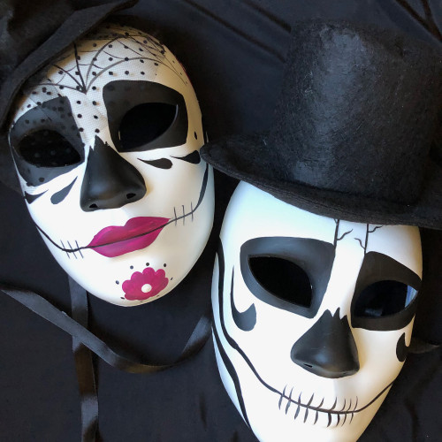 couples day of the dead masks