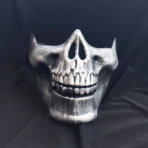half skull mask silver