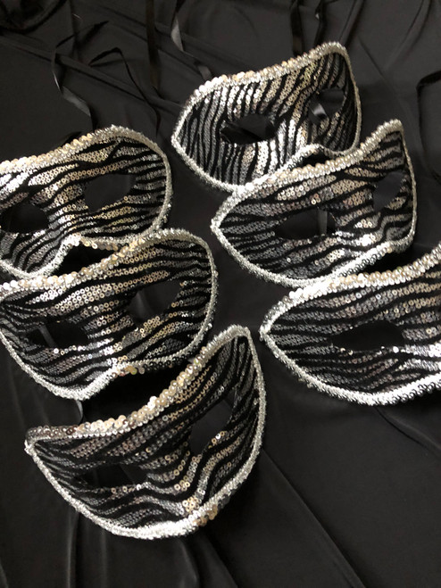 silver black masquerade masks