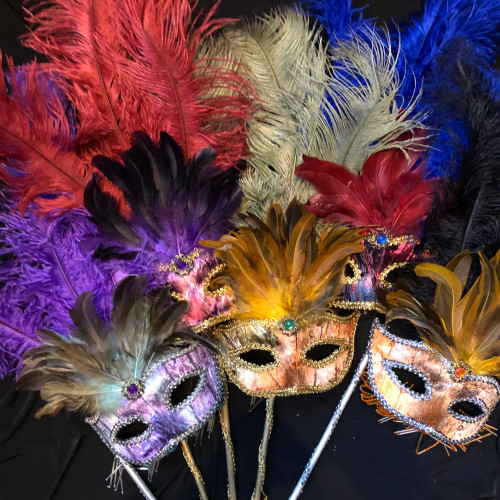 Stick masks masquerade ball