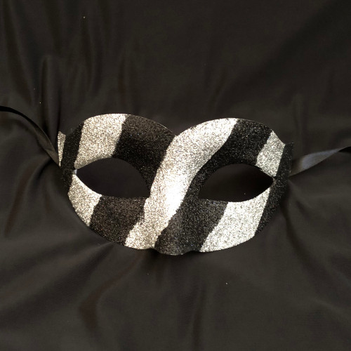 Striped Glitter Mask Gold Or Silver