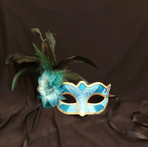 Feather mask aqua