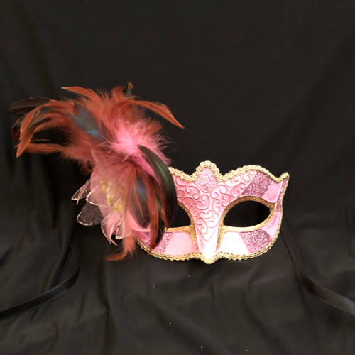feather mask pink