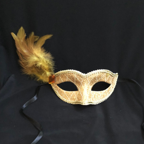 Glittered Feather Masks On Sale