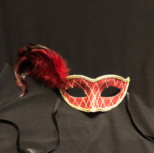 Glittered Feather Masks On Sale