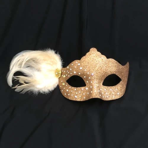 feather glitter masks