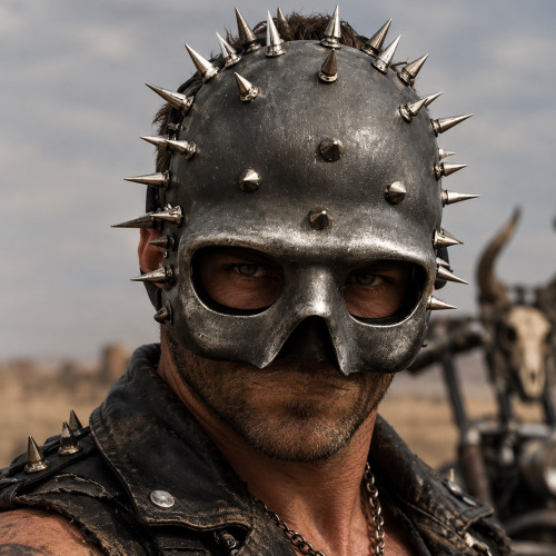 Skull Half Helmet Mask with Spikes