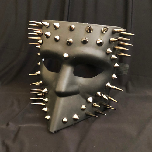 Black Bauta Mask with Chrome Spikes