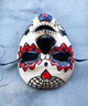 White & Red Authentic Day Of The Dead Mask Paper Mache Sugar Skull Mask
