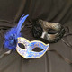 his and hers masquerade masks blue black