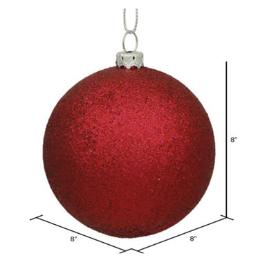 Vickerman 8" Wine Glitter Ball Christmas Ornament