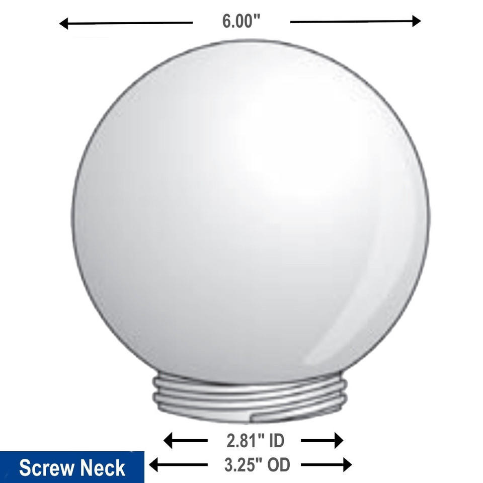 LBS Lighting 6" Clear Outdoor Acrylic Light Globe Screw Base