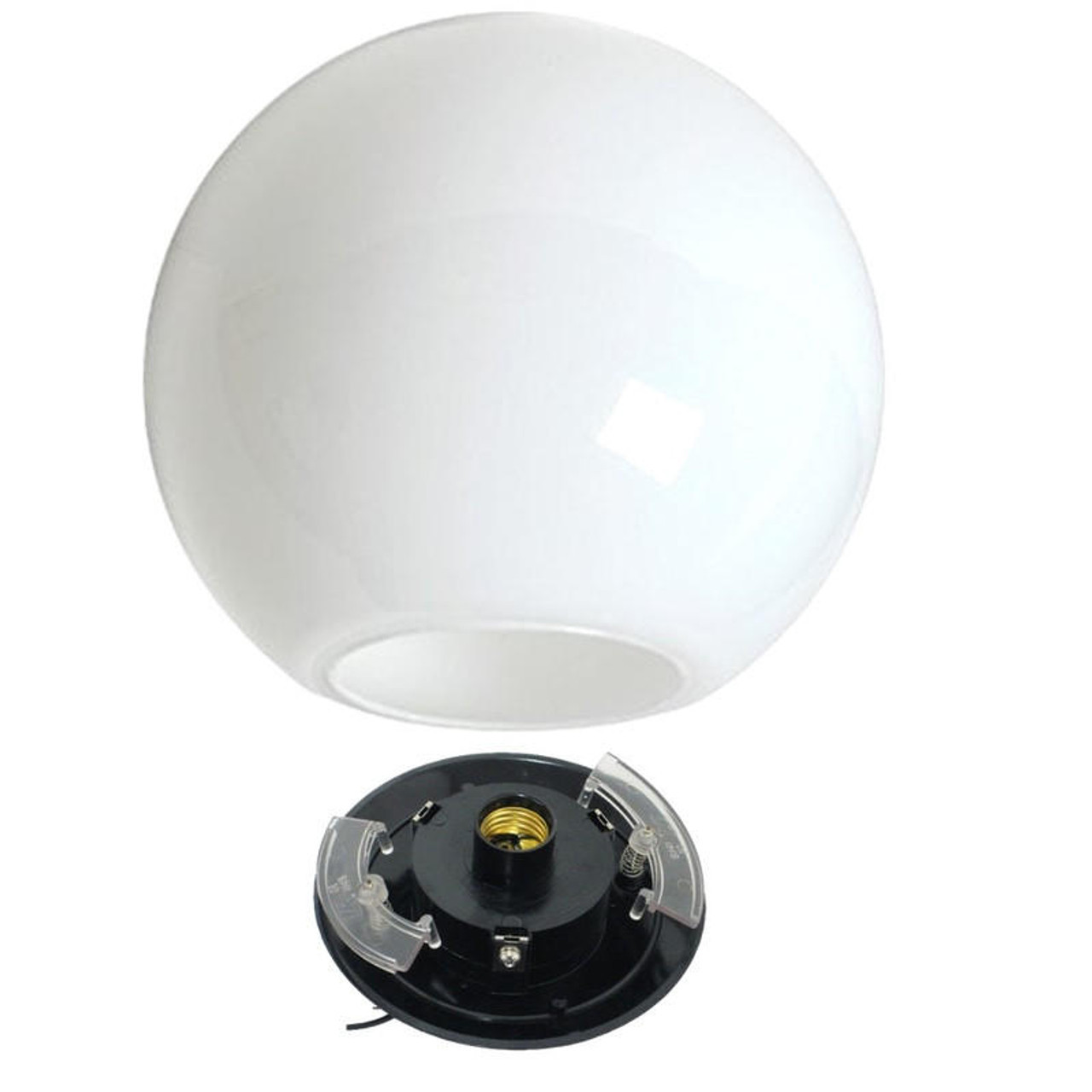 Large 18 White Acrylic Globe Black Post Top Light Fixture