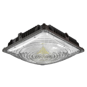 65W Square LED Parking Garage Light - Low Profile - Bronze