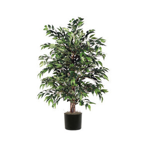 Vickerman 4' Artificial Green Smilax Bush Black Plastic Pot