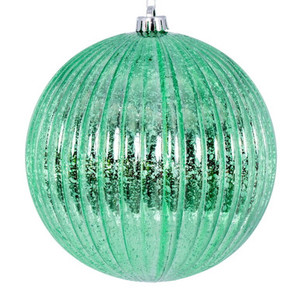 Vickerman 8" Seafoam Shiny Lined Mercury Ball Christmas Ornament