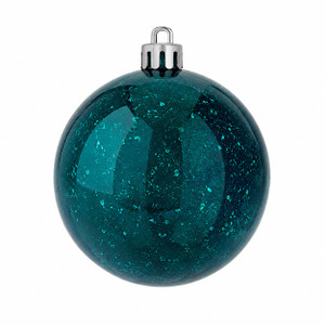 M166662D Vickerman - 8 in Sea Blue Shiny Ball Christmas Ornament