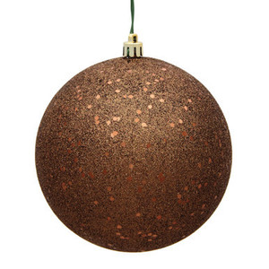 N593076DQ Vickerman - 12 in Mocha Sequin Ball Christmas Ornament