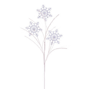 QG223011 Vickerman - 31" White Snowflake Glitter Holiday Spray - 6 Pack