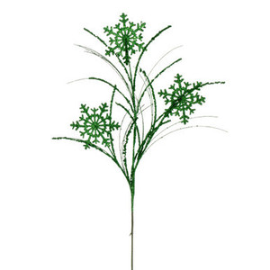QG223034 Vickerman - 31" Juniper Snowflake Glitter Holiday Spray - 6 Pack