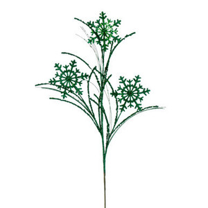 QG223044 Vickerman - 31" Seafoam Snowflake Glitter Holiday Spray - 6 Pack