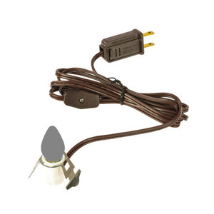 V20B700 Vickerman - 6' Switched Pinch Clip C7 Socket XTW 20 Guage Brown Wire 2 pack Christmas Light Accessory