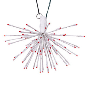 X21W083 Vickerman - 16 Inch 80-Light Outdoor Red LED Starburst Christmas Light - White Wire