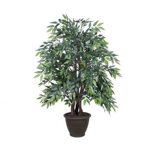 Vickerman 4' Artificial Green Smilax Extra Full Bush Brown Plastic Container