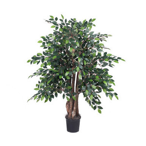 Vickerman 4' Artificial Mini Ficus Extra Full Bush Black Plastic Pot