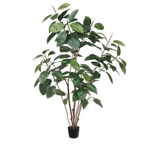 Vickerman 5' Potted Artificial Green Rubber Tree