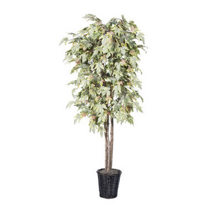 Vickerman 6' Artificial Frosted Maple Deluxe Rattan Basket