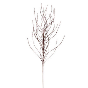 QG221076 Vickerman - 37" Mocha Wavy Twig Glitter Spray - 6 Pack