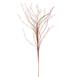 QG221088 Vickerman - 37" Copper Wavy Twig Glitter Spray - 6 Pack