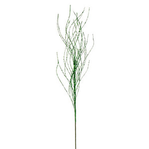 QG221004 Vickerman - 37" Green Wavy Twig Glitter Spray - 6 Pack