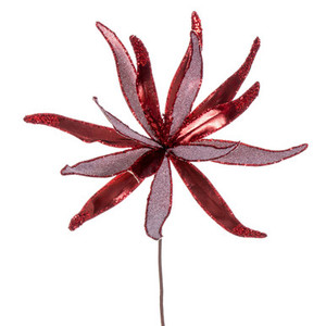 Vickerman 24" Bugundy Metallic and Frosted Glitter Papyrus 2 per bag