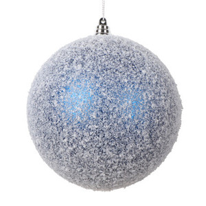 Vickerman 4.75" Blue Matte Snow Covered Christmas Ornament 4 per bag
