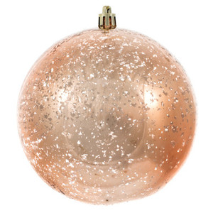 Vickerman 6" Rose Gold Shiny Mercury Ball Christmas Ornament 4 per Bag